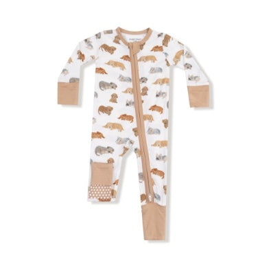 Napping Puppies - 2 Way Zipper Romper