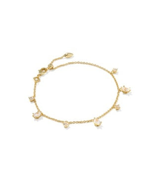 CAILIN DELICATE CHAIN BRACELET GOLD WHITE CZ