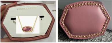 ELISA NECKLACE JEWELRY BOX GIFT SET SILVER DARK MAUVE ILLUSION