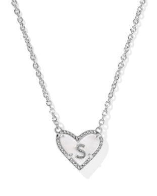 Heart Letter Pendant - Silver 8