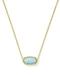 Elisa Necklace - Gold Light Teal Kyocera Opal