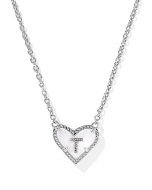 Heart Letter Pendant - Silver 8