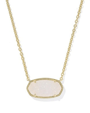 Elisa Statement Pendent - Gold  IRIDESCENT DRUSY