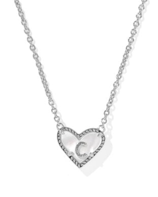 Heart Letter Pendant - Silver 8