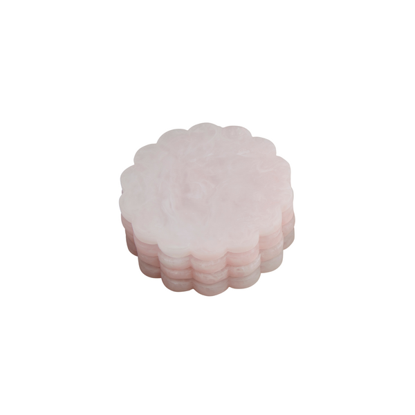 Pink Scallop Resin Coaster