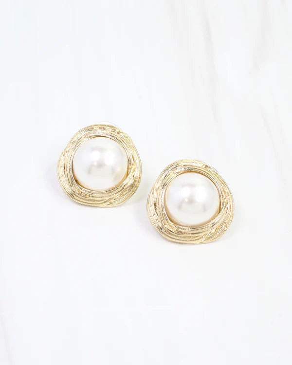 Enoch Pearl Stud Earring Gold
