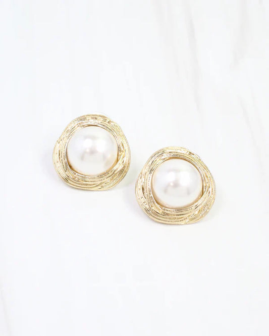 Enoch Pearl Stud Earring Gold